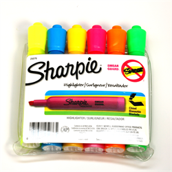 Sharpie Major Accent Highlighter - Assorted Ink - 6 / Set