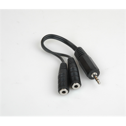 3.5mm Stereo Plug to 2 - 3.5mm Stereo Jacks - 6"