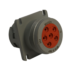 Deutsch - 6 Pos, Panel Mount Receptacle, Male Contacts
