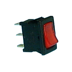 Mini Rocker Switch - Lighted - Red - 10A - 125V