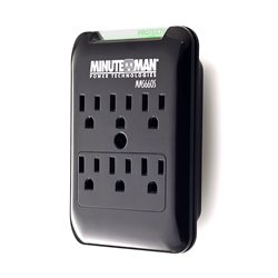 Minuteman - Slim, 6-Outlet Wall Tap, 1080 Joules