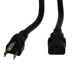 Power Cord - 5-15P to C13 - 14AWG - 3 foot