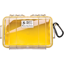 Pelican - Micro Case - Yellow w/ Clear Lid