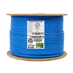 CAT6A Cable - Solid, Shielded, 10Gbps,  BLUE - / meter