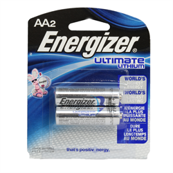 Battery - Energizer Lithium AA, -40C to 60C Temperature Range, Pack of 2