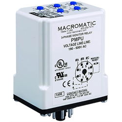 Macromatic - Three Phase Monitor Relay; 8-Pin; 190-500VAC; 10A SPDT