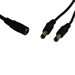 Plug Adapter 2.1 X 5.5mm Jack - Dual 2.1 X 5.5mm Plugs