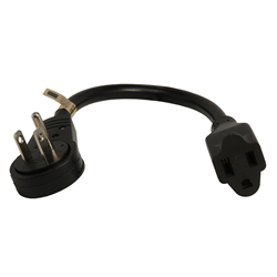 Power Cord - NEMA 5-15 Receptacle to ROTATING Plug - 6 inch