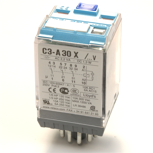 Releco Relay 3PDT 11Pin w/Light KoHen Electronics Supply Ltd.