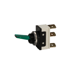 Lighted Paddle Handle Toggle Switch - 12V Green