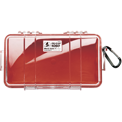Pelican - Micro Case - Red w/ Clear Lid