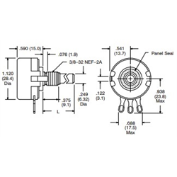 Potentiometer - 2 Watt - Linear - 10K