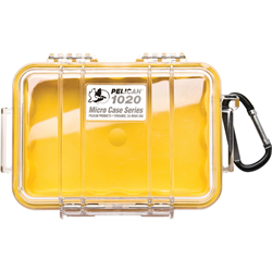 Pelican - Micro Case - Yellow  w/ Clear Lid