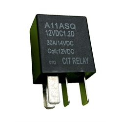 Relay, Automotive,  SPST, 30A, 12VDC w/ Diode