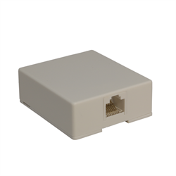 SURFACE MOUNT WALL JACK 8P/8C - White