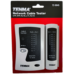 Network Cable Tester,  RJ45+RJ11, 8 LED w/Remote