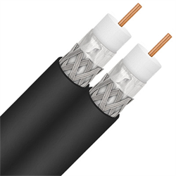 RG6, BLACK, Coax Cable - BONDED PAIR