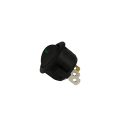 Rocker Switch - Round - 20A @ 12VDC - On-Off - GREEN