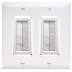 Wall Plate - Cover - Brush Style - Double - White