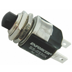 Switch , Pushbutton, Black, N.C., Momentary for 1/2" hole