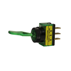 Toggle Switch - Green LED - 20A - 12-14VDC - On-Off