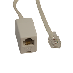 Modular Extension Cord (4C) - 25ft. - Plug/Jack - WHITE