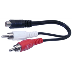 1 RCA Jack / 2 RCA Plugs Y-Cable^